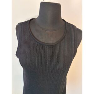 Wynne Collection Black‎ Ribbed Sleeveless Knit sweater ribbed cable knit medium